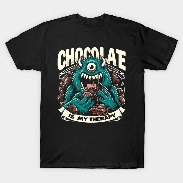 Chocolate Addict Therapy Monster T-Shirt by ravensart